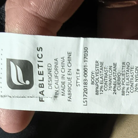 Fabletics Black Long Sleeve Women's Top - Picture 5 of 7